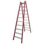 KUNSTSTOFF-STUFEN-DOPPELLEITER 2x10 STUFEN