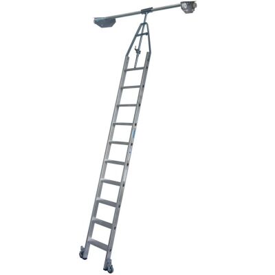 STABILO STUFEN-REGALLEITER DOPPELREGAL RUNDROHR-SCHIENENANLAGE  10 STUFEN