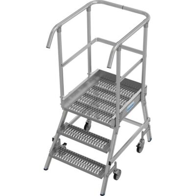 STABILO PODESTLEITER FAHRBAR, EINSEITIG BEGEHBAR, PROFILROST MIT R13-STUFEN, 3 STUFEN
