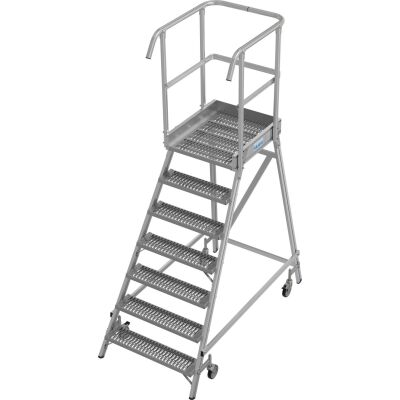 STABILO PODESTLEITER FAHRBAR, EINSEITIG BEGEHBAR, PROFILROST MIT R13-STUFEN, 7 STUFEN