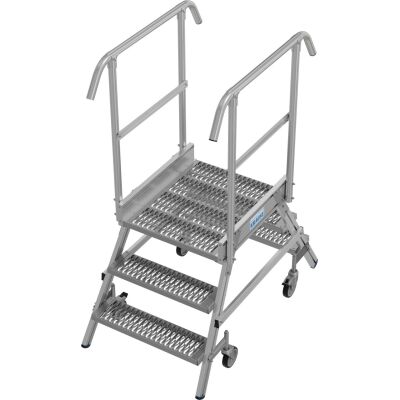 STABILO PODESTLEITER FAHRBAR, BEIDSEITIG BEGEHBAR, PROFILROST MIT R13-STUFEN, 2x3 STUFEN