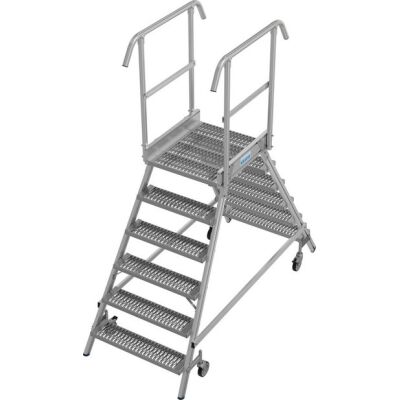 STABILO PODESTLEITER FAHRBAR, BEIDSEITIG BEGEHBAR, PROFILROST MIT R13-STUFEN, 2x6 STUFEN