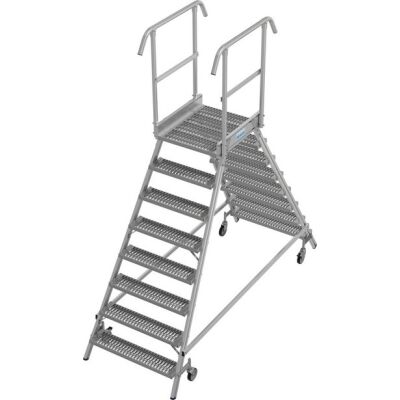 STABILO PODESTLEITER FAHRBAR, BEIDSEITIG BEGEHBAR, PROFILROST MIT R13-STUFEN, 2x8 STUFEN