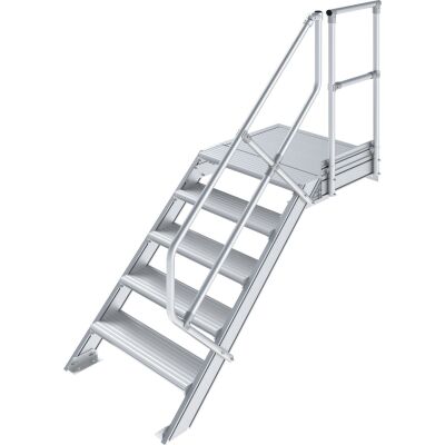 TREPPE MIT PLATTFORM (LEICHTMETALL), 5 STUFEN 0,6 M, 45°