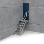 TREPPE MIT PLATTFORM (LEICHTMETALL), 6 STUFEN 0,6 M, 45°
