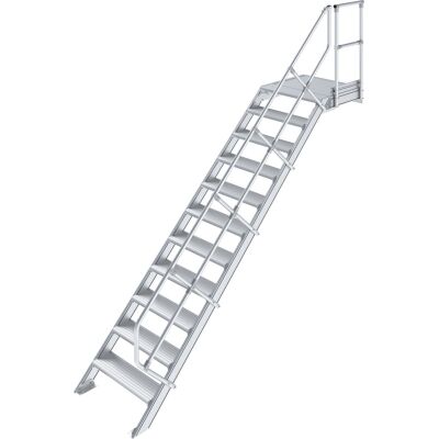 TREPPE MIT PLATTFORM (LEICHTMETALL), 11 STUFEN 0,6 M, 45°