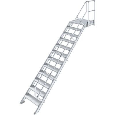 TREPPE MIT PLATTFORM (LEICHTMETALL), 12 STUFEN 0,6 M, 45°