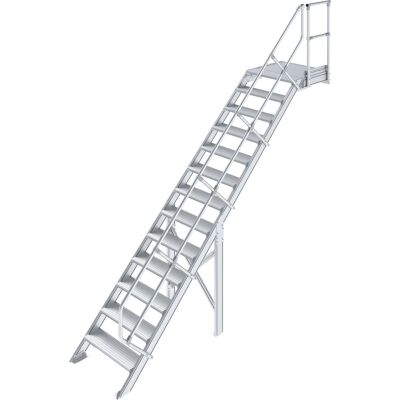 TREPPE MIT PLATTFORM (LEICHTMETALL), 13 STUFEN 0,6 M, 45°