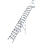TREPPE MIT PLATTFORM (LEICHTMETALL), 16 STUFEN 0,6 M,...