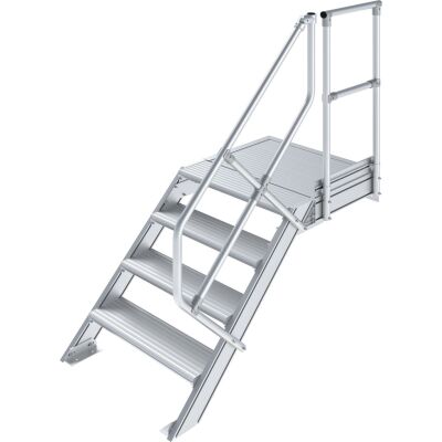 TREPPE MIT PLATTFORM (LEICHTMETALL), 4 STUFEN 0,8 M, 45°
