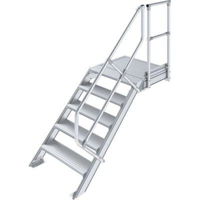 TREPPE MIT PLATTFORM (LEICHTMETALL), 5 STUFEN 0,8 M, 45°