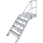 TREPPE MIT PLATTFORM (LEICHTMETALL), 5 STUFEN 0,8 M, 45°