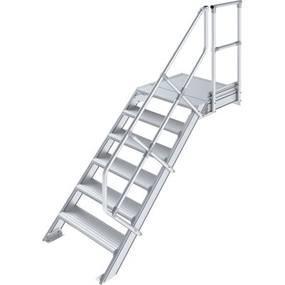 TREPPE MIT PLATTFORM (LEICHTMETALL), 6 STUFEN 0,8 M, 45°
