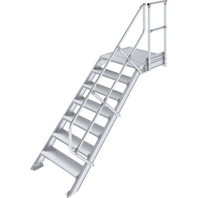 TREPPE MIT PLATTFORM (LEICHTMETALL), 7 STUFEN 0,8 M, 45°