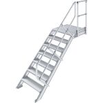 TREPPE MIT PLATTFORM (LEICHTMETALL), 7 STUFEN 0,8 M, 45°