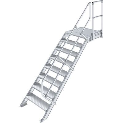 TREPPE MIT PLATTFORM (LEICHTMETALL), 8 STUFEN 0,8 M, 45°