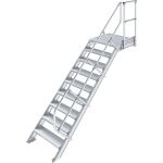 TREPPE MIT PLATTFORM (LEICHTMETALL), 9 STUFEN 0,8 M, 45°