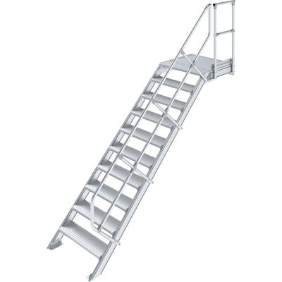 TREPPE MIT PLATTFORM (LEICHTMETALL), 10 STUFEN 0,8 M, 45°
