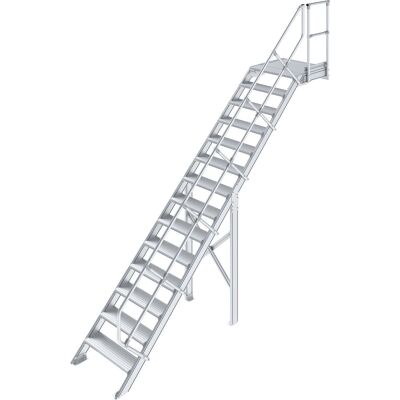 TREPPE MIT PLATTFORM (LEICHTMETALL), 14 STUFEN 1,0 M, 45°