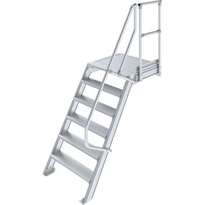TREPPE MIT PLATTFORM (LEICHTMETALL), 6 STUFEN 0,6 M, 60°
