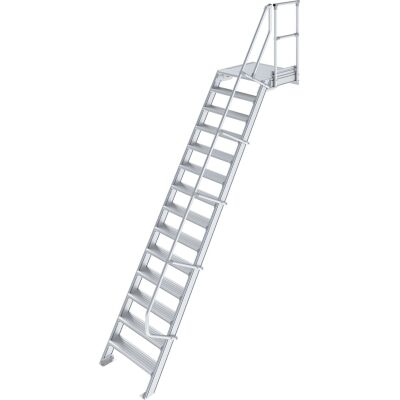 TREPPE MIT PLATTFORM (LEICHTMETALL), 14 STUFEN 0,6 M, 60°