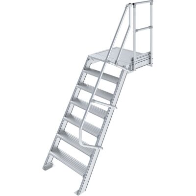 TREPPE MIT PLATTFORM (LEICHTMETALL), 7 STUFEN 0,8 M, 60°