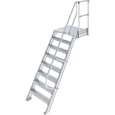 TREPPE MIT PLATTFORM (LEICHTMETALL), 8 STUFEN 0,8 M, 60°