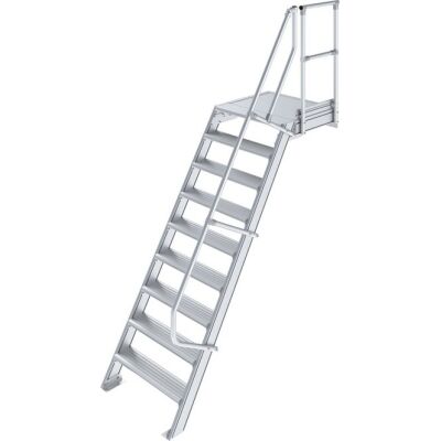 TREPPE MIT PLATTFORM (LEICHTMETALL), 9 STUFEN 0,8 M, 60°