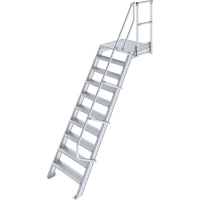 TREPPE MIT PLATTFORM (LEICHTMETALL), 10 STUFEN 0,8 M, 60°