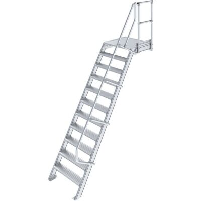 TREPPE MIT PLATTFORM (LEICHTMETALL), 11 STUFEN 0,8 M, 60°