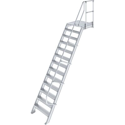 TREPPE MIT PLATTFORM (LEICHTMETALL), 13 STUFEN 0,8 M, 60°