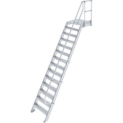 TREPPE MIT PLATTFORM (LEICHTMETALL), 14 STUFEN 0,8 M, 60°