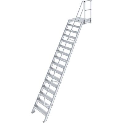 TREPPE MIT PLATTFORM (LEICHTMETALL), 16 STUFEN 0,8 M, 60°