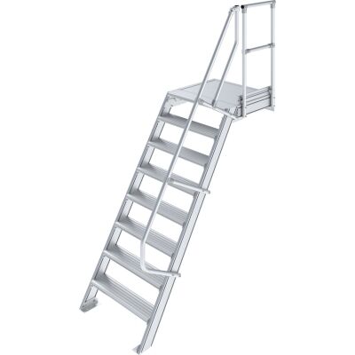 TREPPE MIT PLATTFORM (LEICHTMETALL), 8 STUFEN 1,0 M, 60°