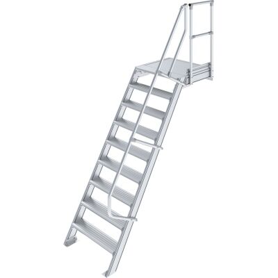 TREPPE MIT PLATTFORM (LEICHTMETALL), 9 STUFEN 1,0 M, 60°