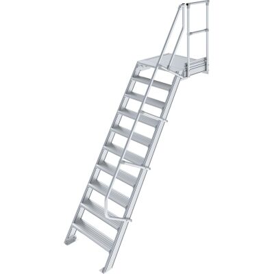 TREPPE MIT PLATTFORM (LEICHTMETALL), 10 STUFEN 1,0 M, 60°