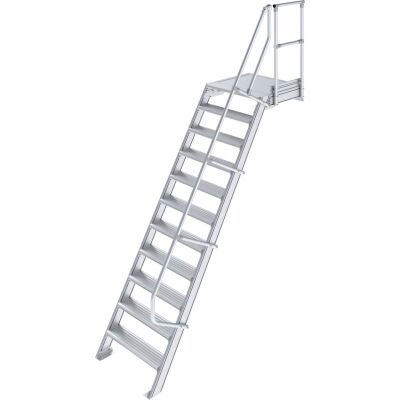 TREPPE MIT PLATTFORM (LEICHTMETALL), 11 STUFEN 1,0 M, 60°