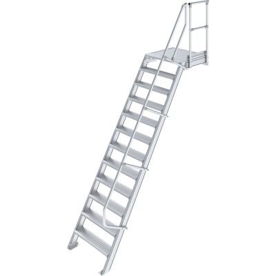 TREPPE MIT PLATTFORM (LEICHTMETALL), 12 STUFEN 1,0 M, 60°