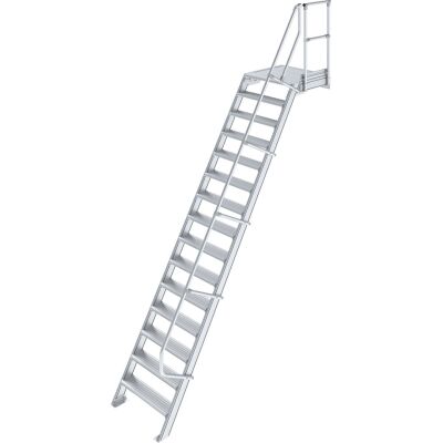 TREPPE MIT PLATTFORM (LEICHTMETALL), 15 STUFEN 1,0 M, 60°