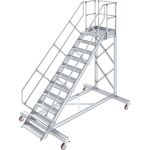 TREPPE MIT PLATTFORM, FAHBAHR (LEICHTMETALL), 11 STUFEN...