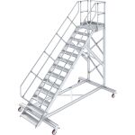 TREPPE MIT PLATTFORM, FAHBAHR (LEICHTMETALL), 13 STUFEN...