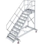 TREPPE MIT PLATTFORM, FAHBAHR (LEICHTMETALL), 10 STUFEN...