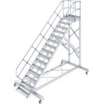 TREPPE MIT PLATTFORM, FAHBAHR (LEICHTMETALL), 15 STUFEN...