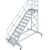 TREPPE MIT PLATTFORM, FAHBAHR (LEICHTMETALL), 11 STUFEN 1,0 M, 45°