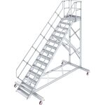 TREPPE MIT PLATTFORM, FAHBAHR (LEICHTMETALL), 15 STUFEN...