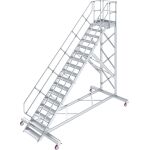 TREPPE MIT PLATTFORM, FAHBAHR (LEICHTMETALL), 17 STUFEN...