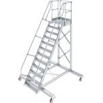 TREPPE MIT PLATTFORM, FAHBAHR (LEICHTMETALL), 12 STUFEN...