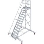 TREPPE MIT PLATTFORM, FAHBAHR (LEICHTMETALL), 14 STUFEN...