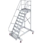 TREPPE MIT PLATTFORM, FAHBAHR (LEICHTMETALL), 10 STUFEN...
