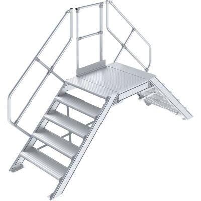 ÜBERSTIEG, STATIONÄR (LEICHTMETALL) 2x5 STUFEN 0,6 M, 45°